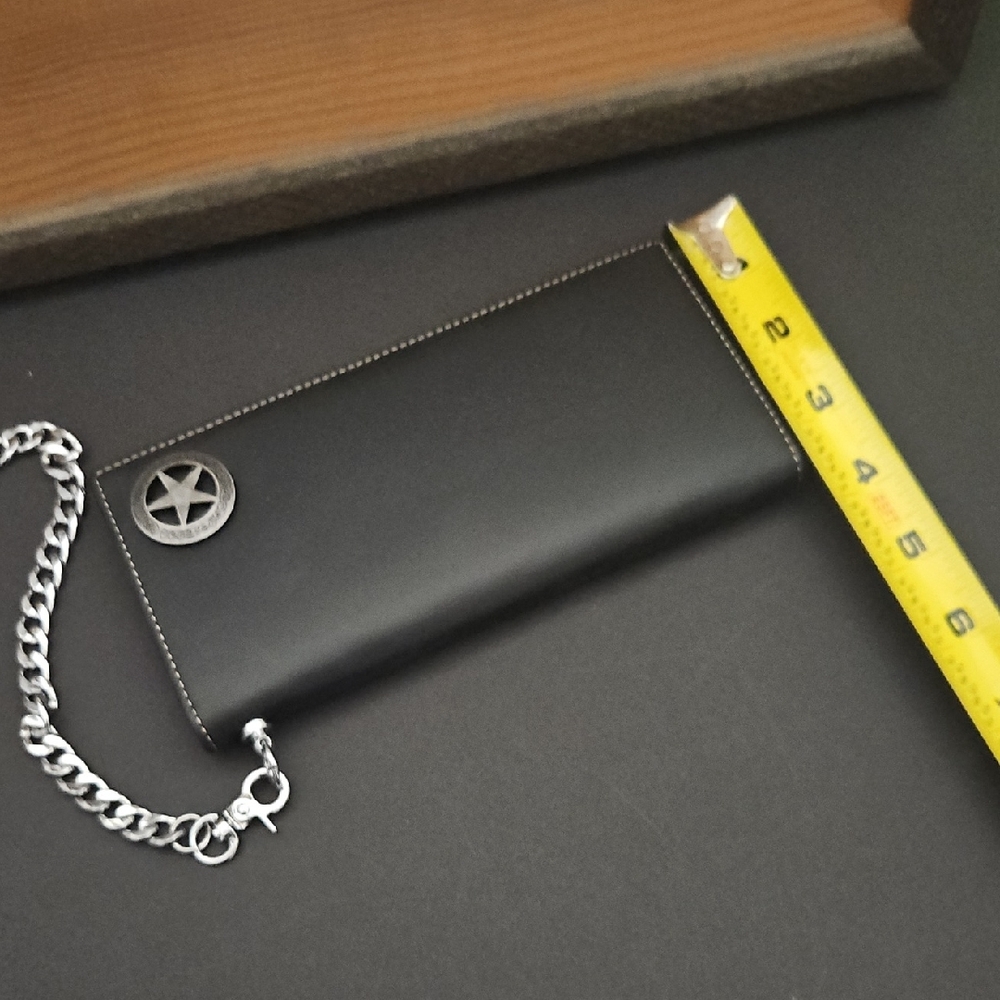 3/$35 Black Leather Wallet with Chain - Picture 12 of 16